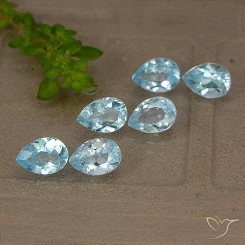 4.35ctw Natural Sky Blue Topaz, Pear Shape, VS, Photo A