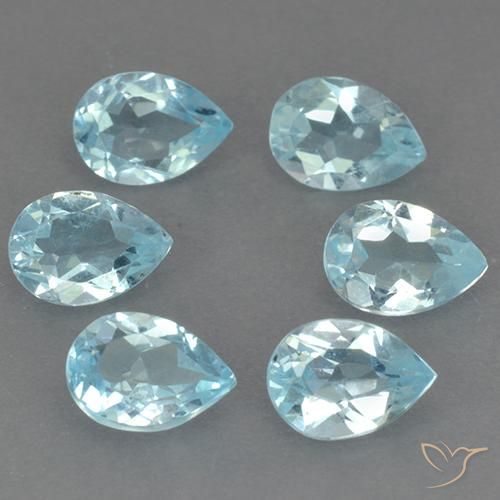 3.99ctw Natural Sky Blue Topaz, Pear Shape, VS
