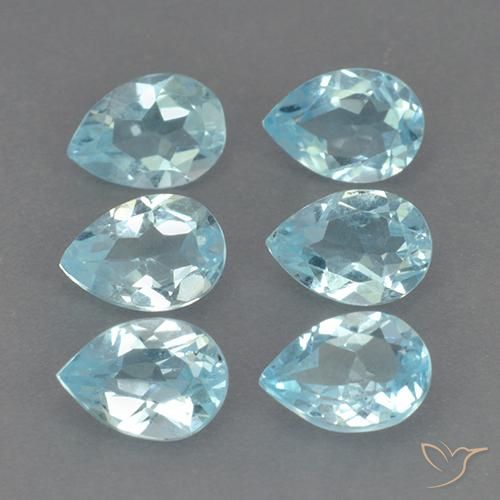 3.99 ctw Blue Topaz Stones, Natural Topaz in Pear Facet Shape for Sale