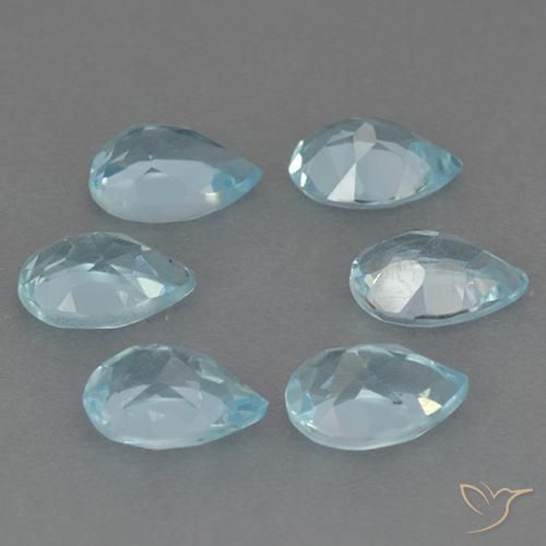 Topaz Gemstones in 6.5 x 4.6 mm Size for Sale, Topaz Stones in Sky Blue Color