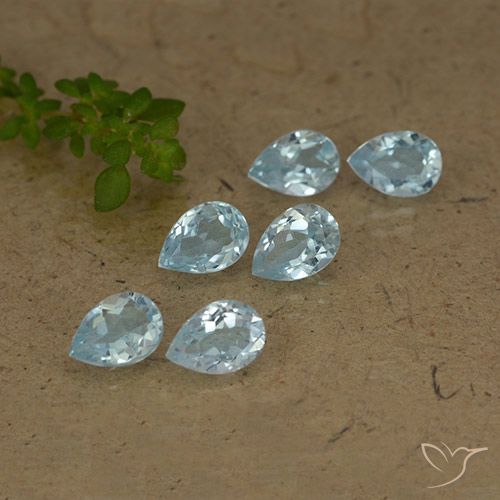 4.40ctw Natural Sky Blue Topaz, Pear Shape, VS