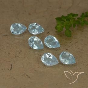 4.40 ctw Blue Topaz Stones, Natural Topaz in Pear Facet Shape for Sale