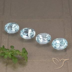 4.22 ctw Blue Topaz Stones, Natural Topaz in Oval Facet Shape for Sale