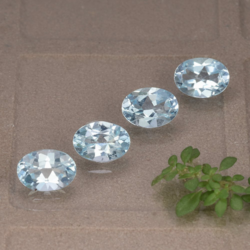 Baby Blue Топаз Камень - 0.9ct Фасетный Овал (ID: 491154)