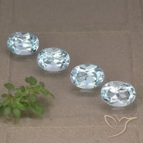 4.14 ctw Blue Topaz Stones, Natural Topaz in Oval Facet Shape for Sale
