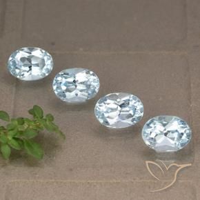 4.59 ctw Blue Topaz Stones, Natural Topaz in Oval Facet Shape for Sale
