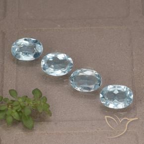 3.69 ctw Blue Topaz Stones, Natural Topaz in Oval Facet Shape for Sale
