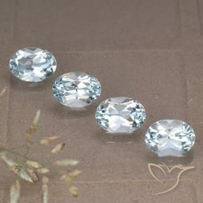 4.47 ctw Blue Topaz Stones, Natural Topaz in Oval Facet Shape for Sale