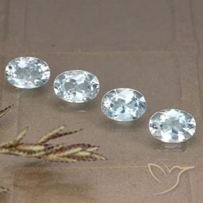 4.44 ctw Blue Topaz Stones, Natural Topaz in Oval Facet Shape for Sale
