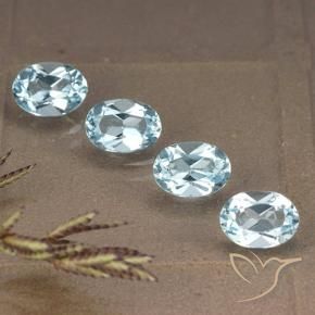 4.08 ctw Blue Topaz Stones, Natural Topaz in Oval Facet Shape for Sale