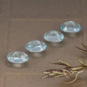 Topaz Gemstones in 7.1 x 5.2 mm Size for Sale, Topaz Stones in Sky Blue Color