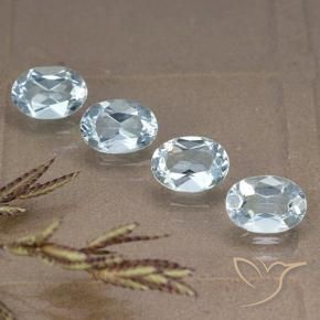 3.72 ctw Blue Topaz Stones, Natural Topaz in Oval Facet Shape for Sale