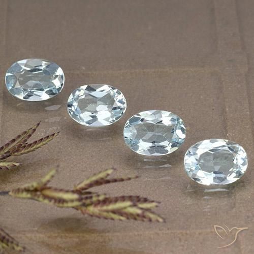 4.01 ctw Blue Topaz Stones, Natural Topaz in Oval Facet Shape for Sale