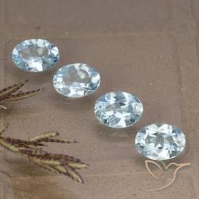 3.62 ctw Blue Topaz Stones, Natural Topaz in Oval Facet Shape for Sale
