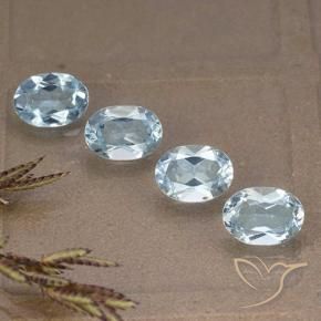 3.84 ctw Blue Topaz Stones, Natural Topaz in Oval Facet Shape for Sale