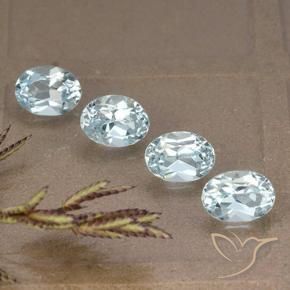 4.43 ctw Blue Topaz Stones, Natural Topaz in Oval Facet Shape for Sale