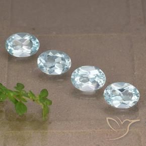 4.23 ctw Blue Topaz Stones, Natural Topaz in Oval Facet Shape for Sale