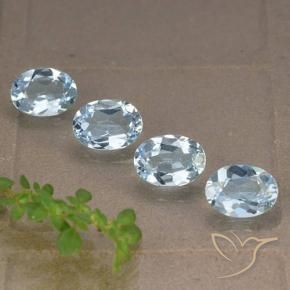 3.72 ctw Blue Topaz Stones, Natural Topaz in Oval Facet Shape for Sale