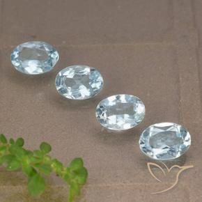 3.43 ctw Blue Topaz Stones, Natural Topaz in Oval Facet Shape for Sale