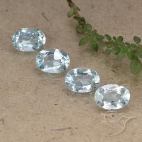 3.84 ctw Blue Topaz Stones, Natural Topaz in Oval Facet Shape for Sale