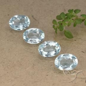 3.89 ctw Blue Topaz Stones, Natural Topaz in Oval Facet Shape for Sale