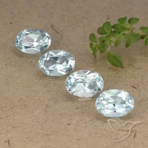 3.78 ctw Blue Topaz Stones, Natural Topaz in Oval Facet Shape for Sale