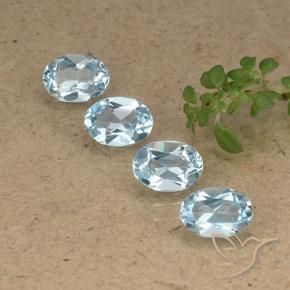 3.46 ctw Blue Topaz Stones, Natural Topaz in Oval Facet Shape for Sale