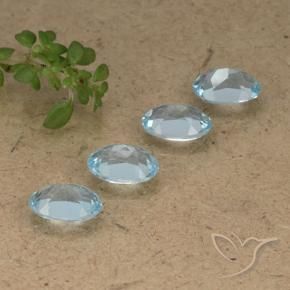 Topaz Gemstones in 6.9 x 4.7 mm Size for Sale, Topaz Stones in Sky Blue Color
