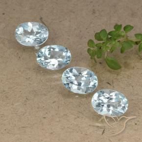 3.78 ctw Blue Topaz Stones, Natural Topaz in Oval Facet Shape for Sale