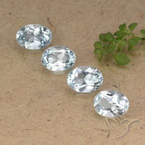 3.88 ctw Blue Topaz Stones, Natural Topaz in Oval Facet Shape for Sale