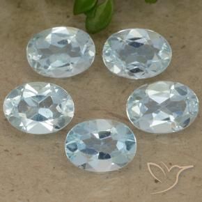 4.55 ctw Blue Topaz Stones, Natural Topaz in Oval Facet Shape for Sale