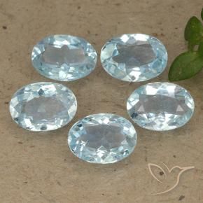 4.52 ctw Blue Topaz Stones, Natural Topaz in Oval Facet Shape for Sale