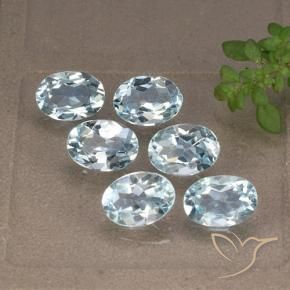 5.47 ctw Blue Topaz Stones, Natural Topaz in Oval Facet Shape for Sale