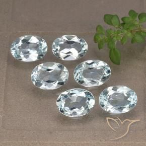 5.48 ctw Blue Topaz Stones, Natural Topaz in Oval Facet Shape for Sale