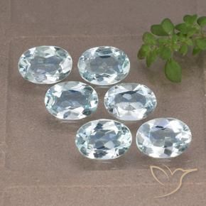 5.79 ctw Blue Topaz Stones, Natural Topaz in Oval Facet Shape for Sale
