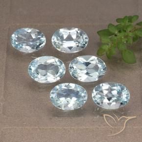 5.84 ctw Blue Topaz Stones, Natural Topaz in Oval Facet Shape for Sale