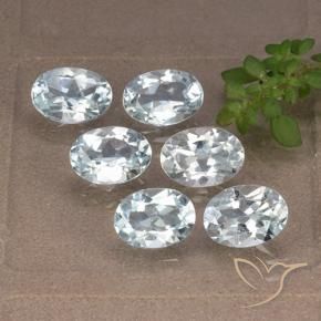 5.44 ctw Blue Topaz Stones, Natural Topaz in Oval Facet Shape for Sale