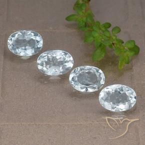 4.19 ctw Blue Topaz Stones, Natural Topaz in Oval Facet Shape for Sale