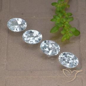 3.70 ctw Blue Topaz Stones, Natural Topaz in Oval Facet Shape for Sale