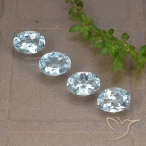 3.48 ctw Blue Topaz Stones, Natural Topaz in Oval Facet Shape for Sale