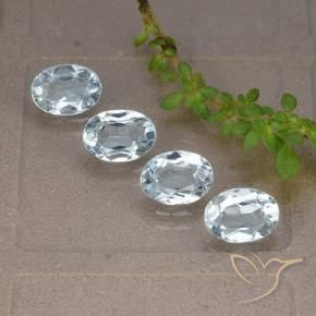 3.85 ctw Blue Topaz Stones, Natural Topaz in Oval Facet Shape for Sale