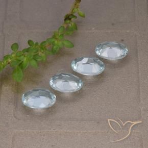 Topaz Gemstones in 7.2 x 5.3 mm Size for Sale, Topaz Stones in Sky Blue Color