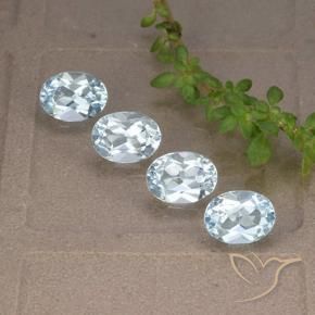 3.78 ctw Blue Topaz Stones, Natural Topaz in Oval Facet Shape for Sale