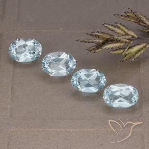 3.97 ctw Blue Topaz Stones, Natural Topaz in Oval Facet Shape for Sale