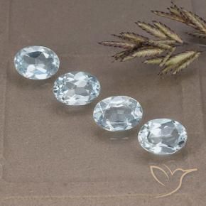 3.96 ctw Blue Topaz Stones, Natural Topaz in Oval Facet Shape for Sale