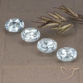 4.12 ctw Blue Topaz Stones, Natural Topaz in Oval Facet Shape for Sale