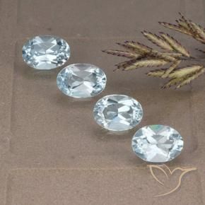 4.38 ctw Blue Topaz Stones, Natural Topaz in Oval Facet Shape for Sale