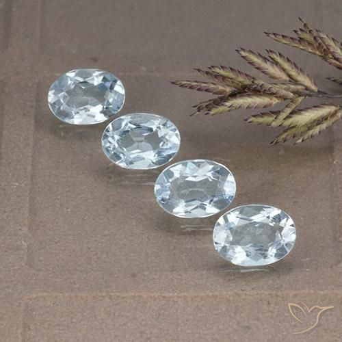 3.53 ctw Blue Topaz Stones, Natural Topaz in Oval Facet Shape for Sale
