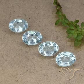 3.78 ctw Blue Topaz Stones, Natural Topaz in Oval Facet Shape for Sale