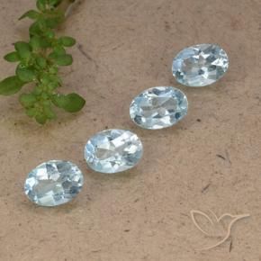 3.55 ctw Blue Topaz Stones, Natural Topaz in Oval Facet Shape for Sale